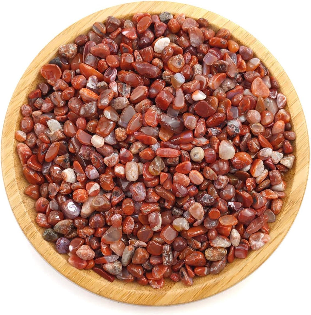 WAYBER Decorative Stones, 2 Lbs/920g (Fill 1.8 Cups) Natural Red Agate Pebbles Irregular Crystal Rock Gravel for Aquarium Turtle Tank Decoration/Succulent Plant Landscape/Flowerpot Vase Ornament