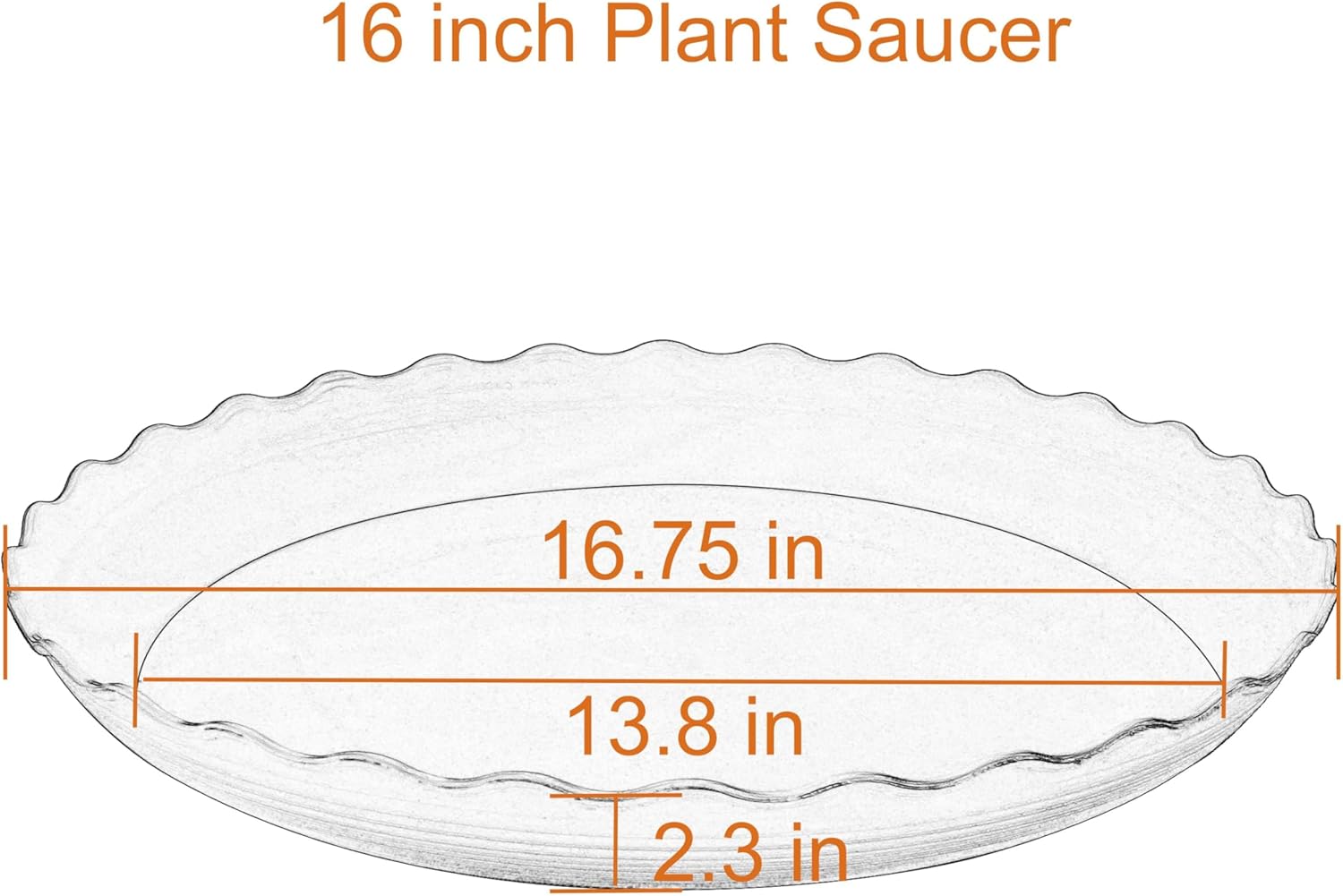4 Pack of 16 inch Plant Saucer, Depth Large Plant Tray, Heavy Duty Plant Trays for Indoors no Holes, Plastic Pot Tray for Planter (Black)