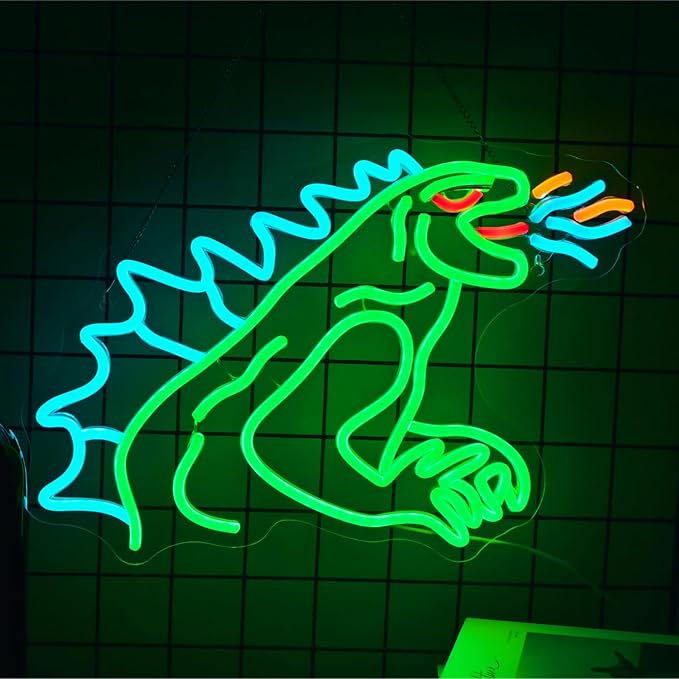 Monster Neon Sign Dimmable Dinosaur Neon Signs for Wall Decor LED USB Powered Anime Neon Light Sign for Bedroom Game Room Bar Party Club Man Cave Decoration Boys Birthday Gifts