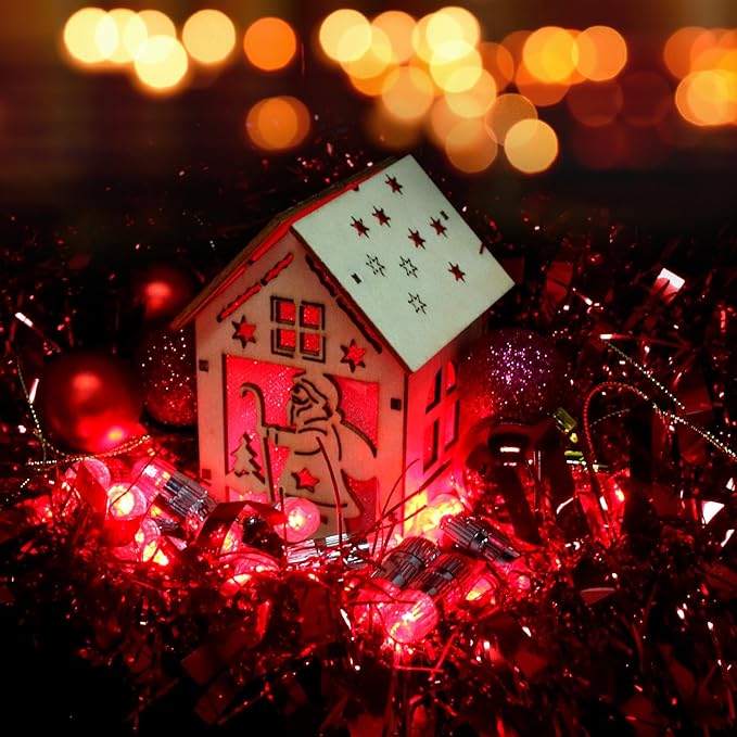 SumDirect Pack of 30 LED Mini Non-Blinking Lights for Paper Lanterns Balloons Floral Wedding Halloween Christmas Party Decoration Centerpieces (30, Red)