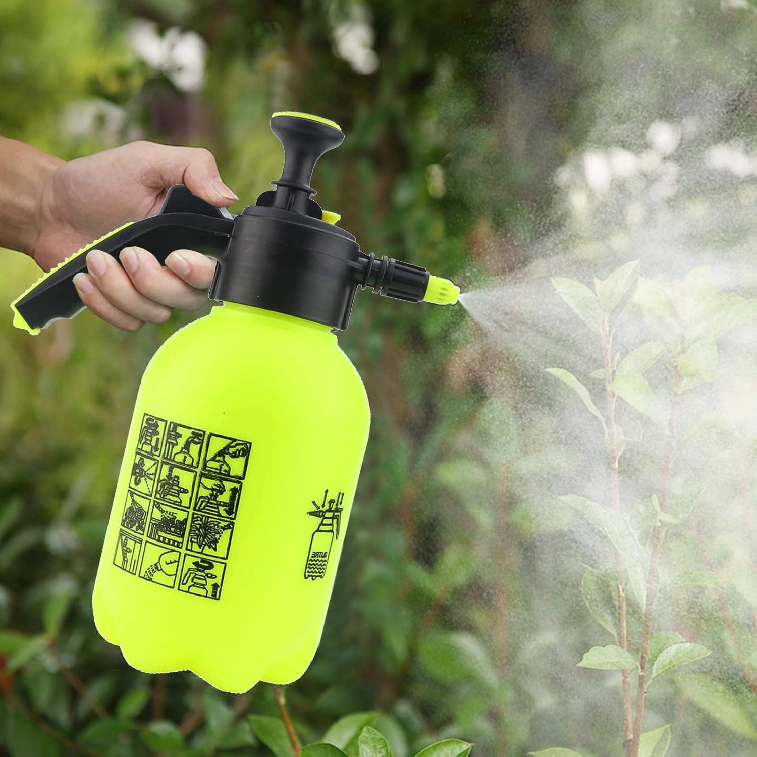 Sunnyglade Hand Held Garden Sprayer Portable Lawn Pressure Pump Sprayer Adjustable Nozzle Manual 1/2 Gallon