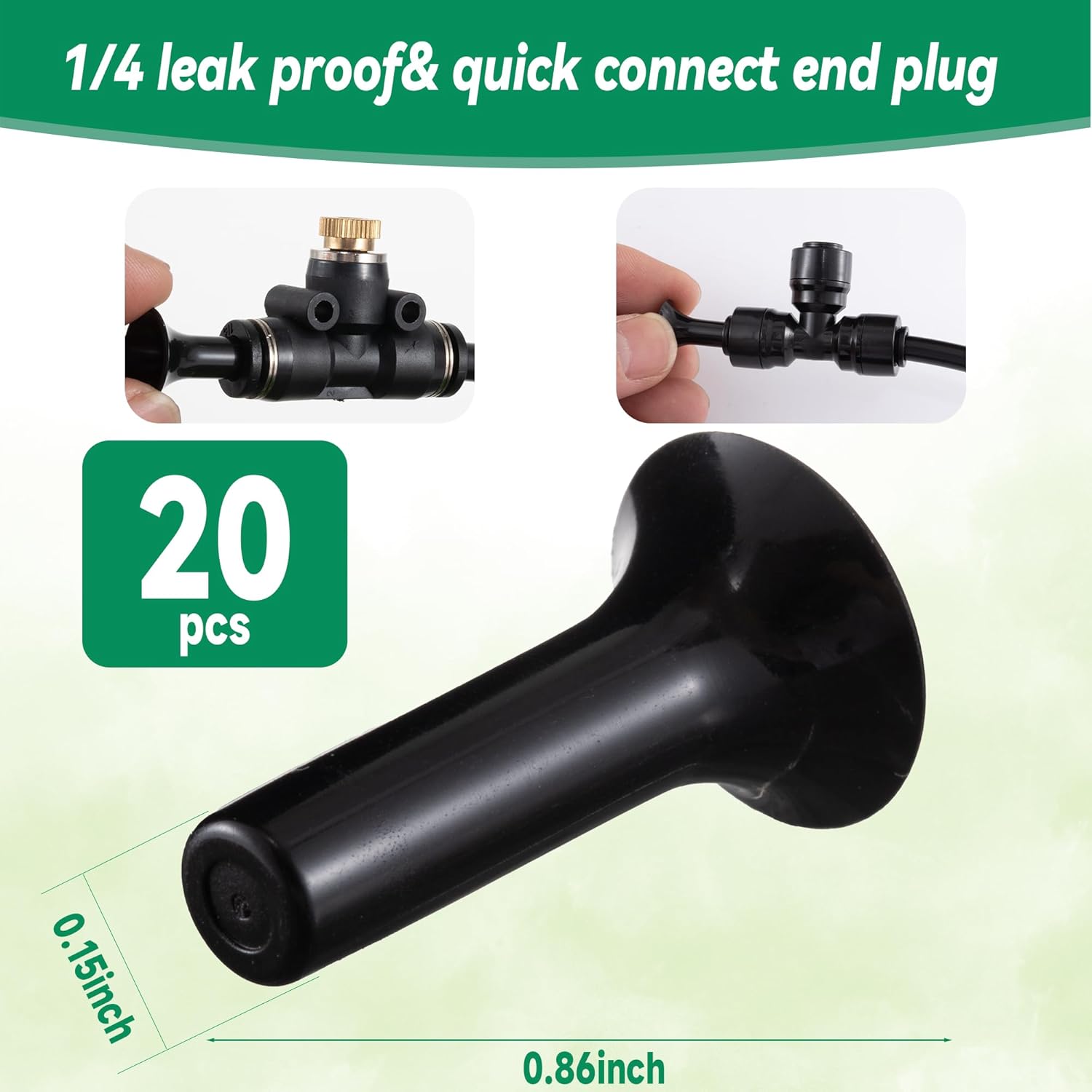 Quick Connect 1/4 Drip Line Plugs for 1/4'' Drip Line Drip Irrigation End Cap Perfect for Drip Irrigation System