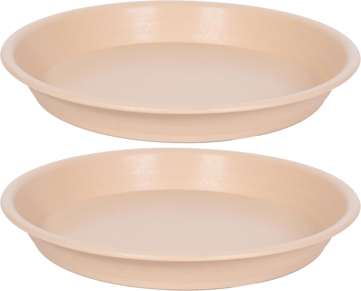 Plant Saucer Pot Tray 10 inch, 2 Packs Plastic Flower Planter Saucers and Drip Trays for Indoors Outdoors, Heavy Durable Plant Plate Water Catcher (Beige)
