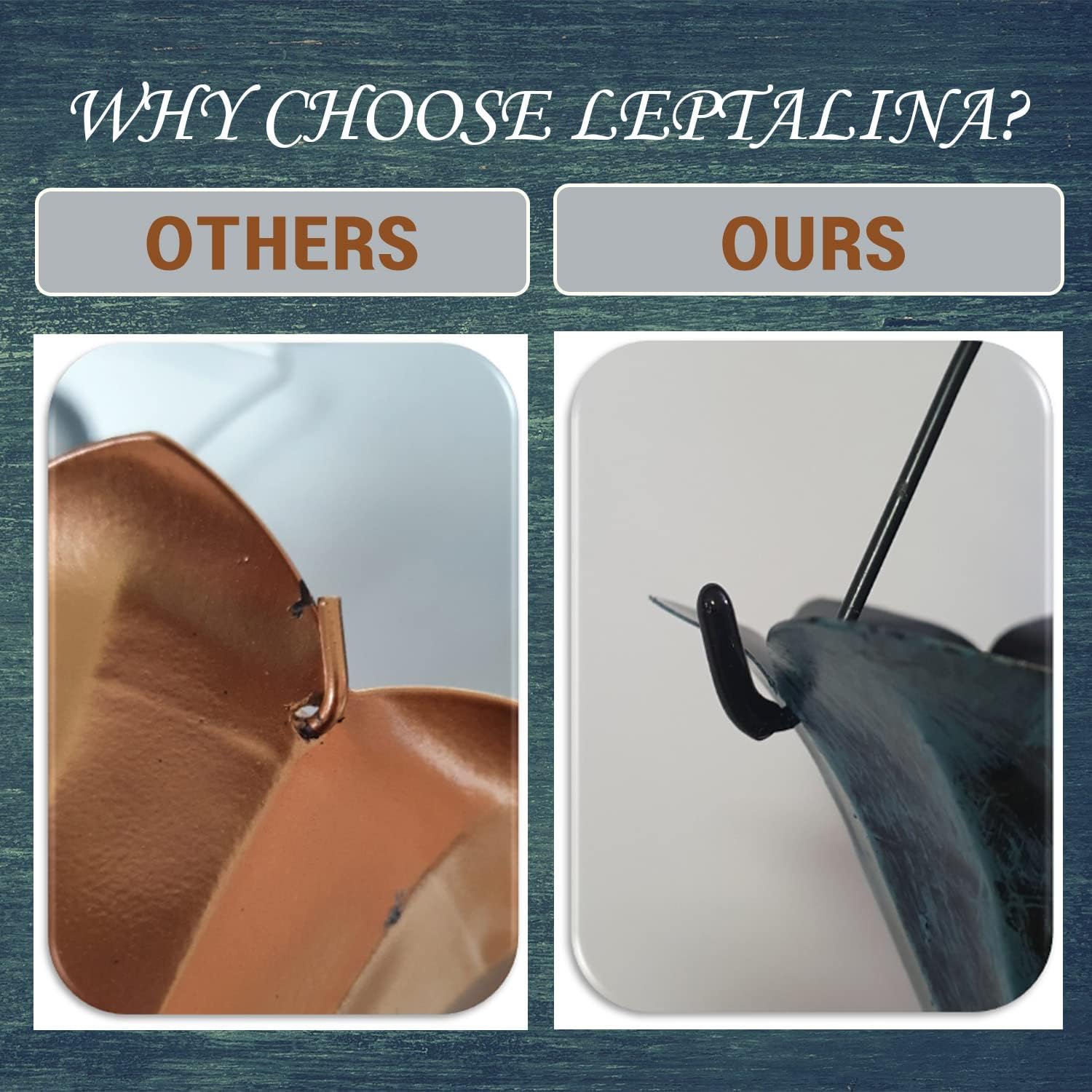 8.5FT Lotus Antique Blue Color Iron Rain Chains for Gutter and Rain Barrel, Rust-Resistant Plated Garden Décor Rain Chain for Downspout, Bonus Rain Chain Gutter Adapter