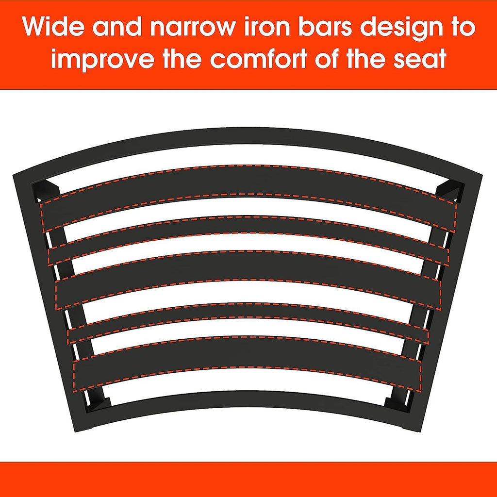 Heavy Duty Curved Fire Pit Bench Set of 4, Metal Outside Seating, Outdoor Steel Backless Benches for Garden, Patio, Porch, Backyard, Plant Stand