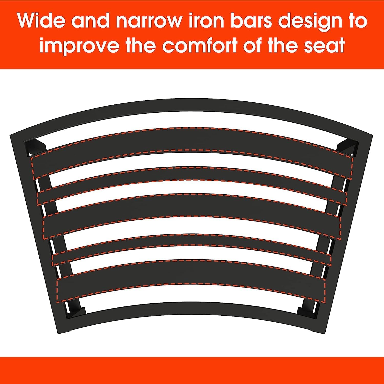 Heavy Duty Curved Fire Pit Bench Set of 4, Metal Outside Seating, Outdoor Steel Backless Benches for Garden, Patio, Porch, Backyard, Plant Stand