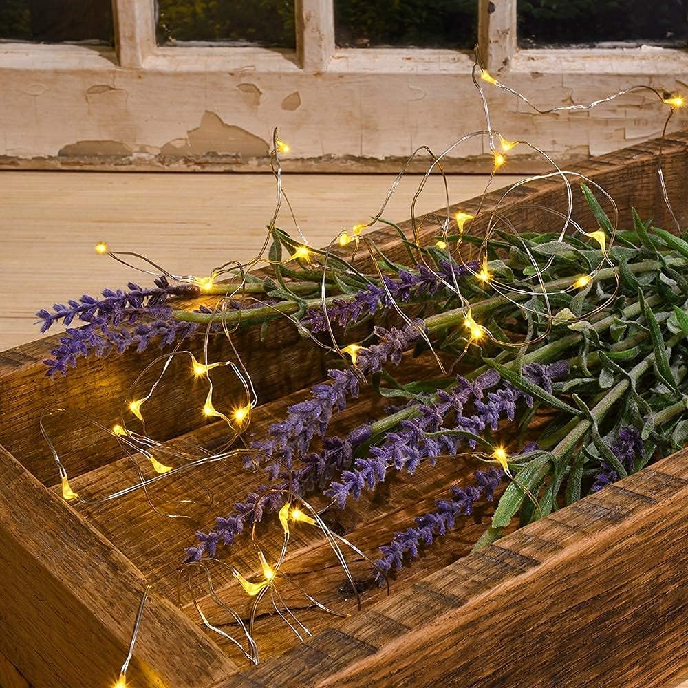 2 Pack Solar Powered Fairy String Lights Outdoor Waterproof 8 Modes Twinkle Christmas Decorations Lights, Each 33ft-100LED, 40ft-120LED, 66ft-200LED, 80ft-240LED, (Warm White, 33)