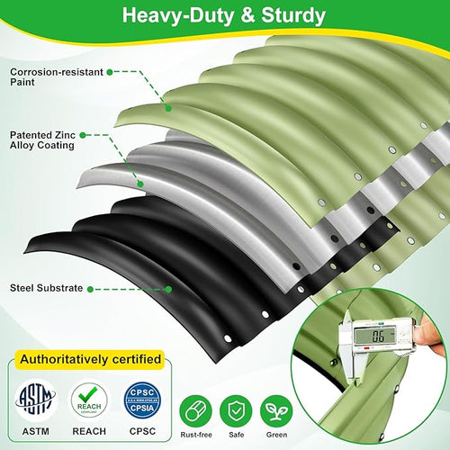 (2 Pack 2x2x1.4ft Galvanized Raised Garden Bed, Deep Metal Garden Bed, Large Raised Garden Beds Outdoor, Raised Beds for Gardening for Vegetables, Flowers, Fruits