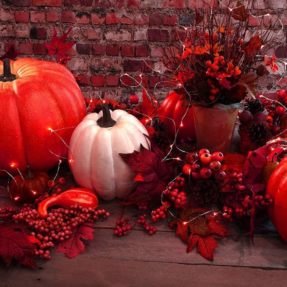 2 Pack Solar Powered Fairy String Lights Outdoor Waterproof 8 Modes Twinkle Christmas Decorations Lights, Each 33ft-100LED, 40ft-120LED, 66ft-200LED, 80ft-240LED, (Red, 66)