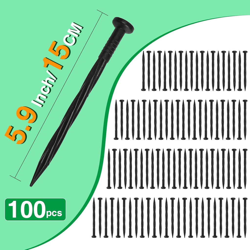 Bonviee 1.5 Inch x 66FT Garden Border Edging Kit with 100 Anchoring Spikes, Flexible Garden Edging for Landscaping, Flower Beds, Lawn, Yard, and Paver Pathways