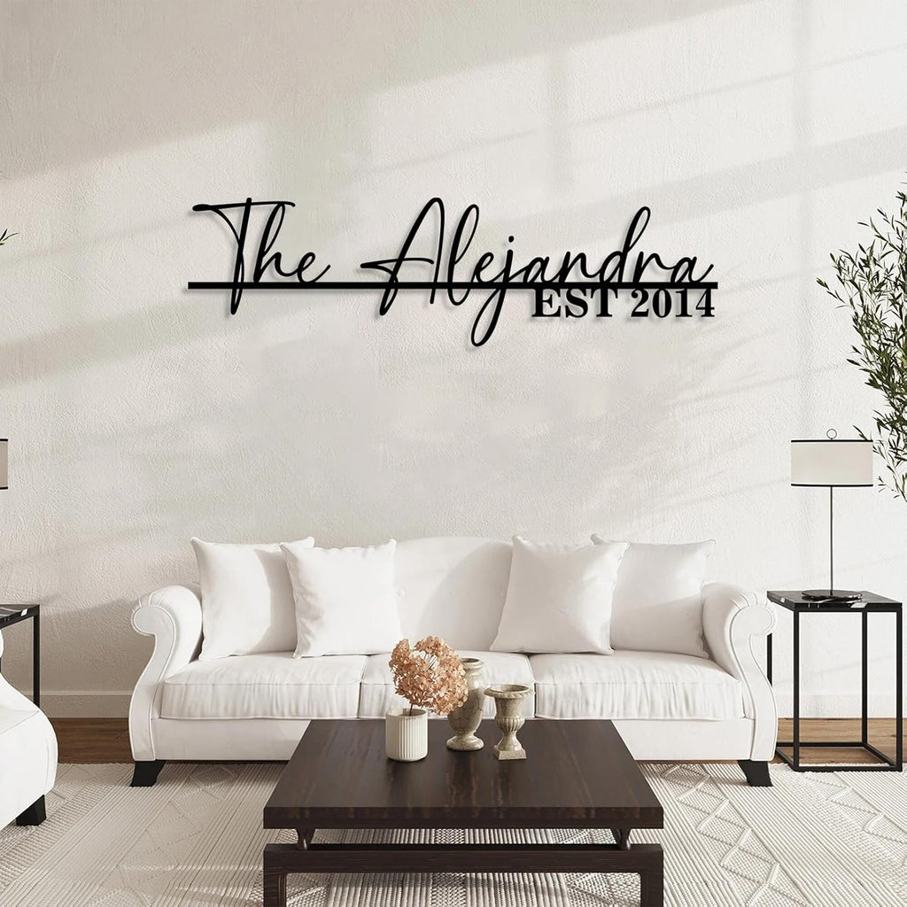 Personalized Family Name Sign | Custom Metal Sign | Metal Wall Art | Last Name Signs for Home | Wall Decor | Split Letter Monogram Sign | Home Letters | Wedding Gift | Housewarming Couples Gift