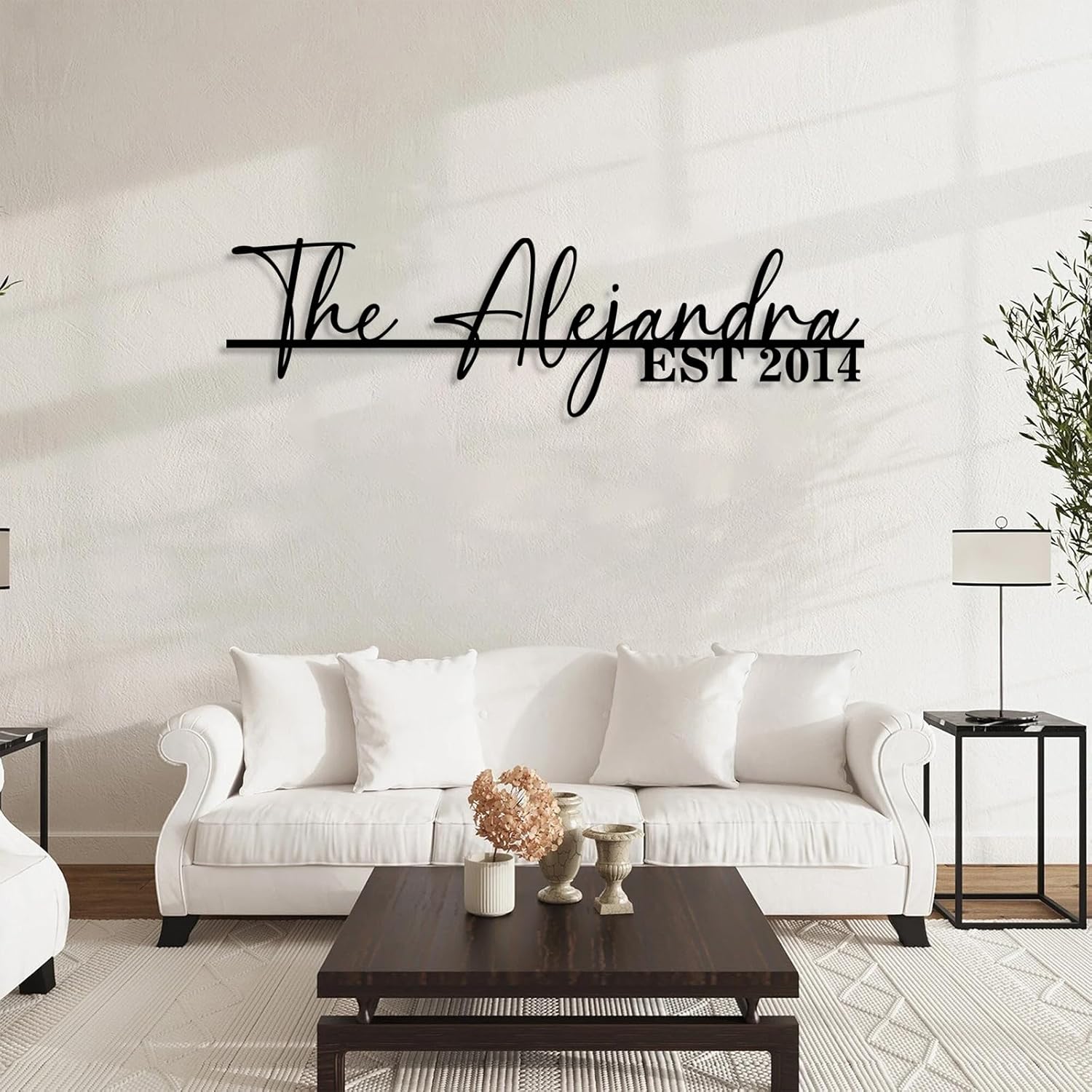 Personalized Family Name Sign | Custom Metal Sign | Metal Wall Art | Last Name Signs for Home | Wall Decor | Split Letter Monogram Sign | Home Letters | Wedding Gift | Housewarming Couples Gift