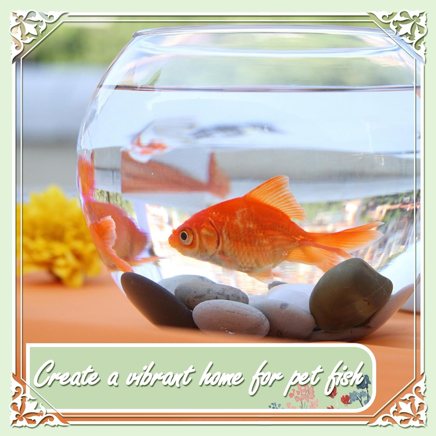 11lbs Black Natural River Rocks, High-Polished Pebbles for Plants Garden, 0.3-0.8 inch Decorative Stones, Ideal for Fish Tank, Vases, Home Decor and Garden Landscaping,Black