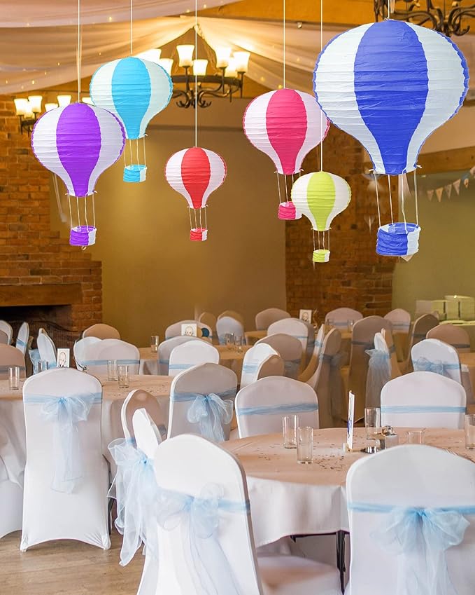 Treela 20 Pcs Hanging Hot Air Balloon Paper Lanterns 12 Inch Hot Air Balloon Decorations Centerpieces Reusable Chinese Japanese Paper Lantern for Birthday Wedding Baby Shower Christmas Party Festival