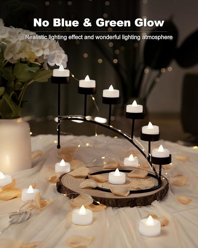 BEICHI Flameless Candles, 12Pack Battery Operated Candles, LED Tea Lights Candles Battery Operated, Flickering Fake Candles for Wedding Halloween Christmas Diwali- Pure White Light