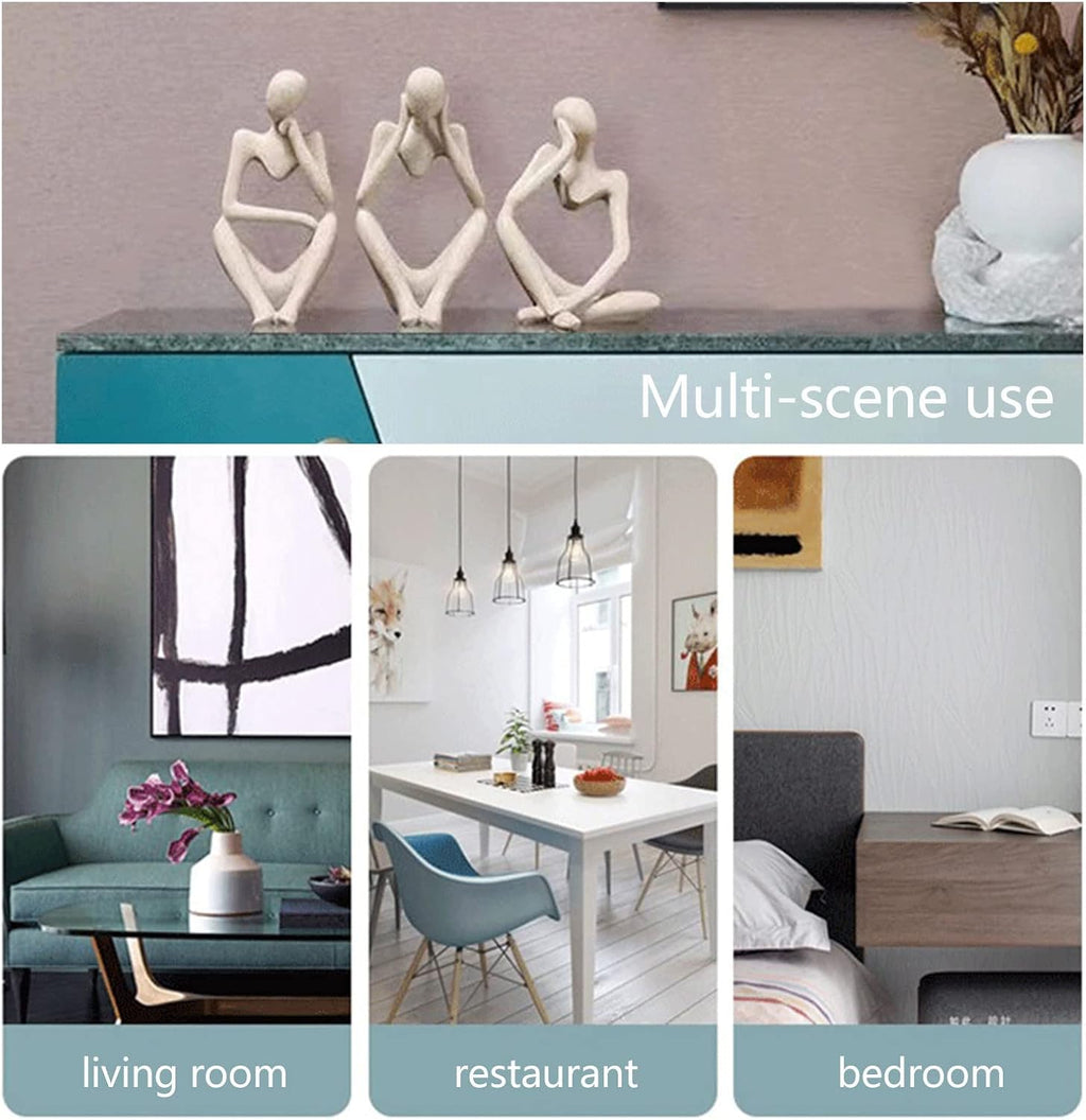 Abstract Style Thinker Sculptures, Sandstone Resin Thinker Statue Ornaments, Housewarming Gifts, Living Room Dining Desk Decorations(Right, Large)