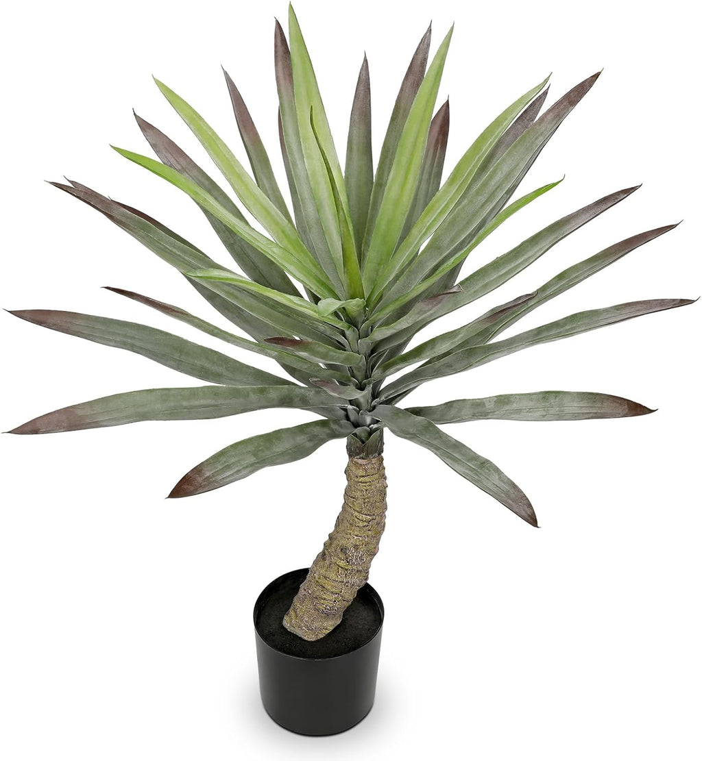 Briful Large Agave Plants Artificial 27.5in Tall Fake Potted Agave Plant Indoor Faux Succulent Tropical Plants for Home Office Room Balcony Garden Outdoor Decor