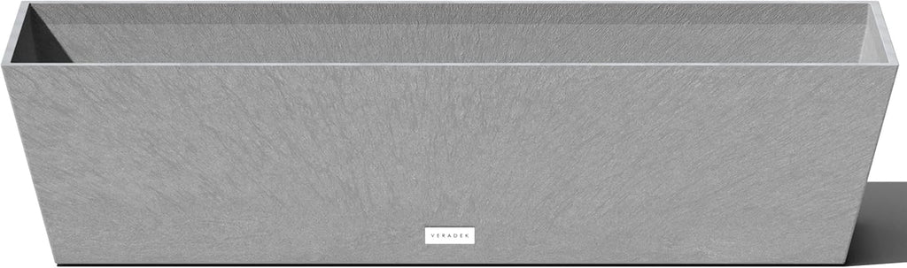 Veradek Pure Series Window Box Planter - Long Rectangular Planter for Indoor or Outdoor Windowsill/Balcony | Durable All-Weather Use with Drainage Holes | Modern Decor for Herbs, Small Plants, Flowers