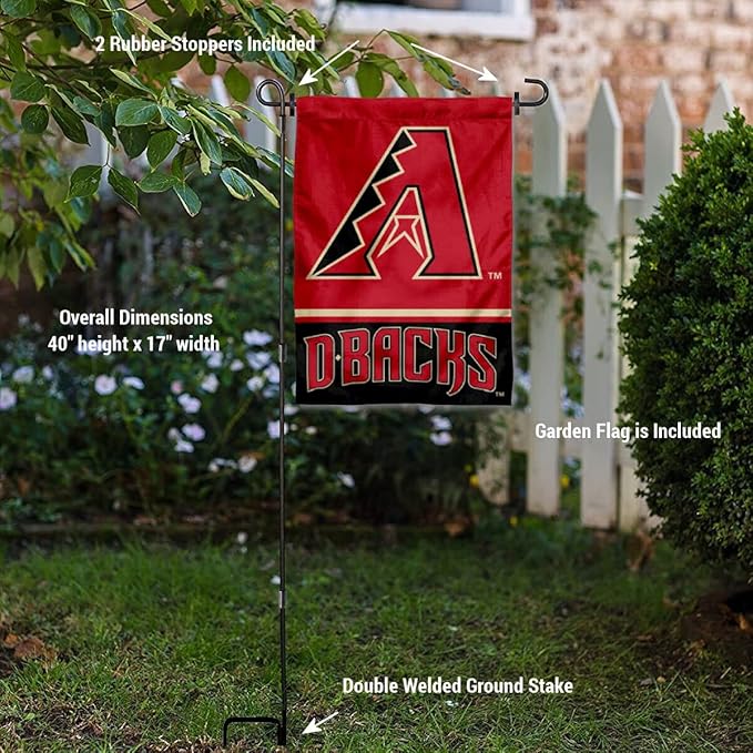 WinCraft Arizona Diamondbacks Garden Flag with Stand Holder