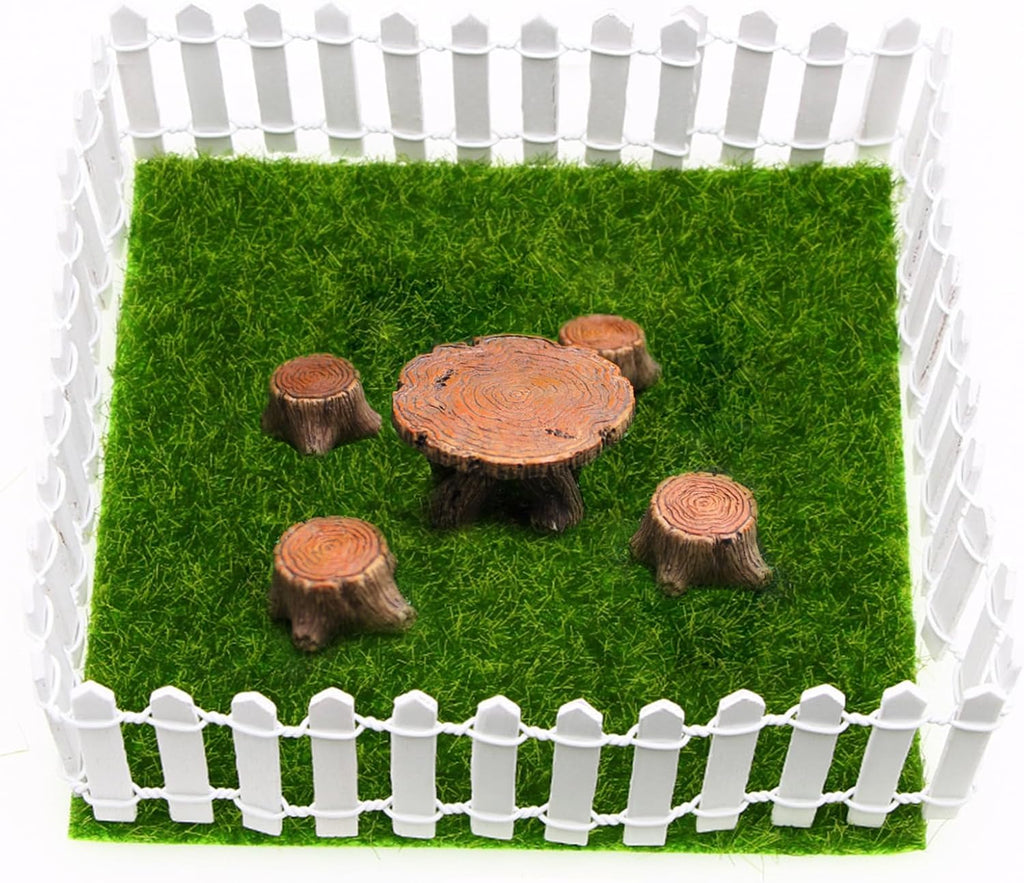 35 Inches Mini Fairy Garden Fence DIY Small Wood Decorative Picket Fence Micro Landscape Miniature Ornaments for Dollhouse, Crafts, Diorama Project, Plant Pot, White