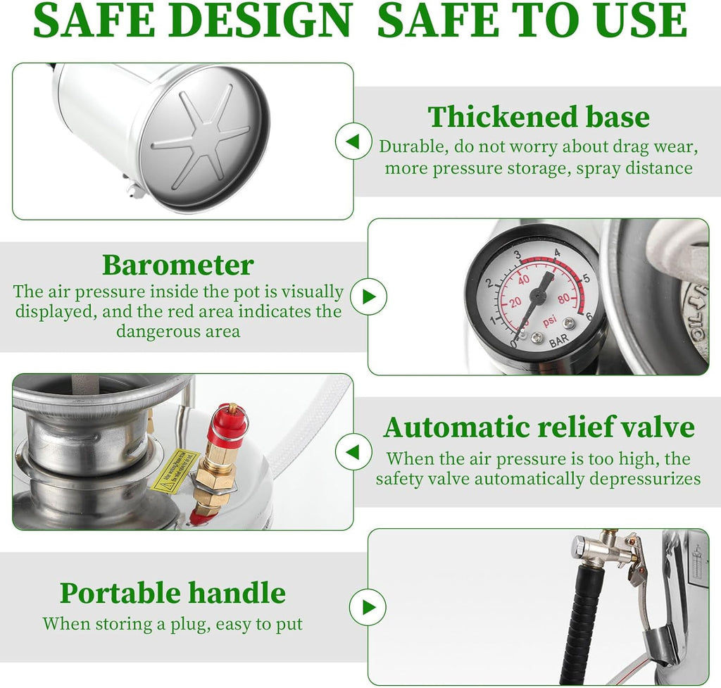 2Gal Stainless Steel Pump Up Sprayer Reinforced Hose, Hand Pump Sprayer with Pressure Gauge&Safety Valve, Adjustable Nozzle Suitable for Gardening (2 Gallon)