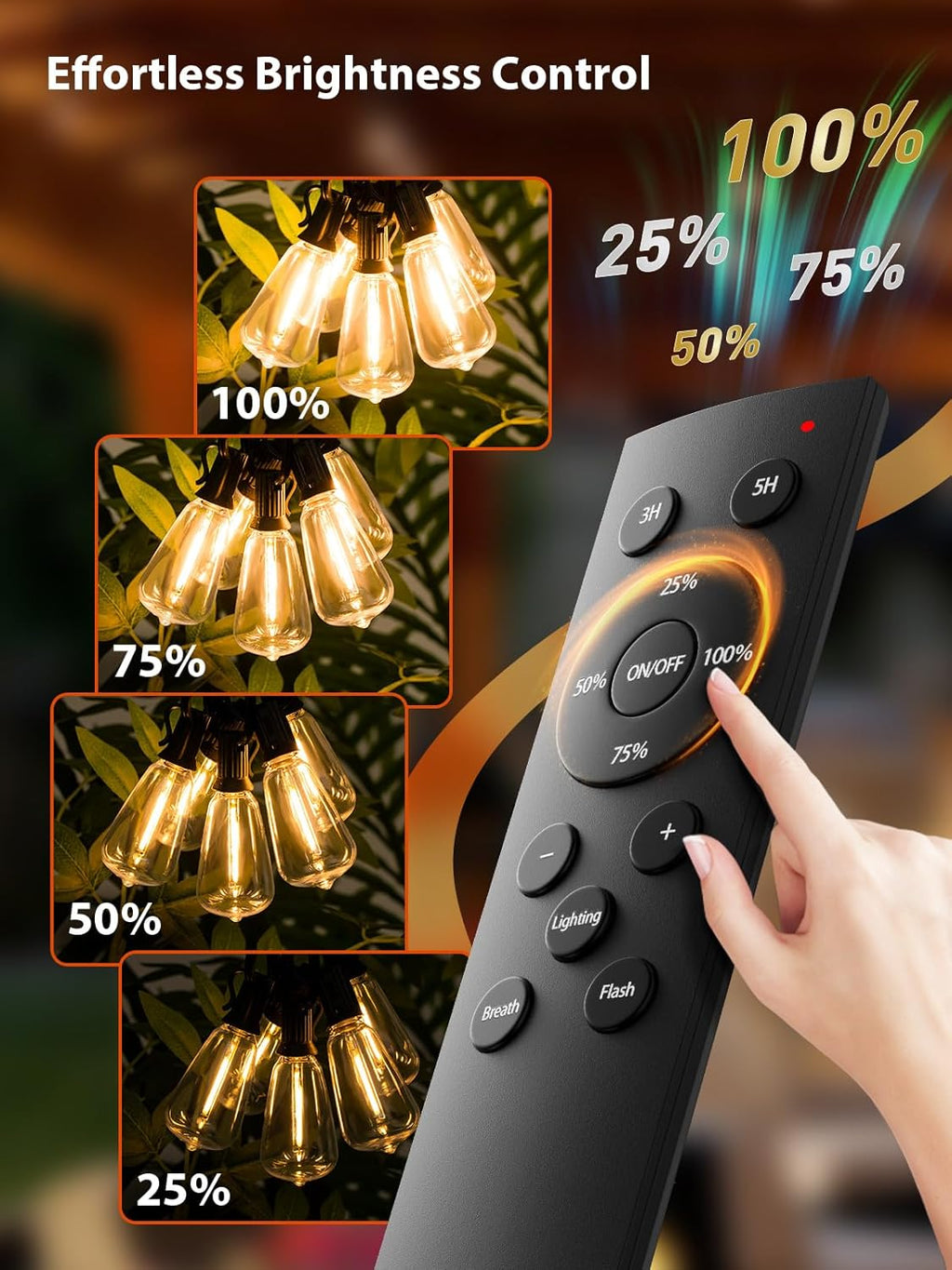 addlon 200 FT (4x50FT) Outdoor String Lights with Remote,Waterproof Patio Lights ETL Listed with 60+4 Shatterproof Dimmable ST38 LED Bulbs,2700K Connectable Outdoor Lighting for Backyard Bistro Garden