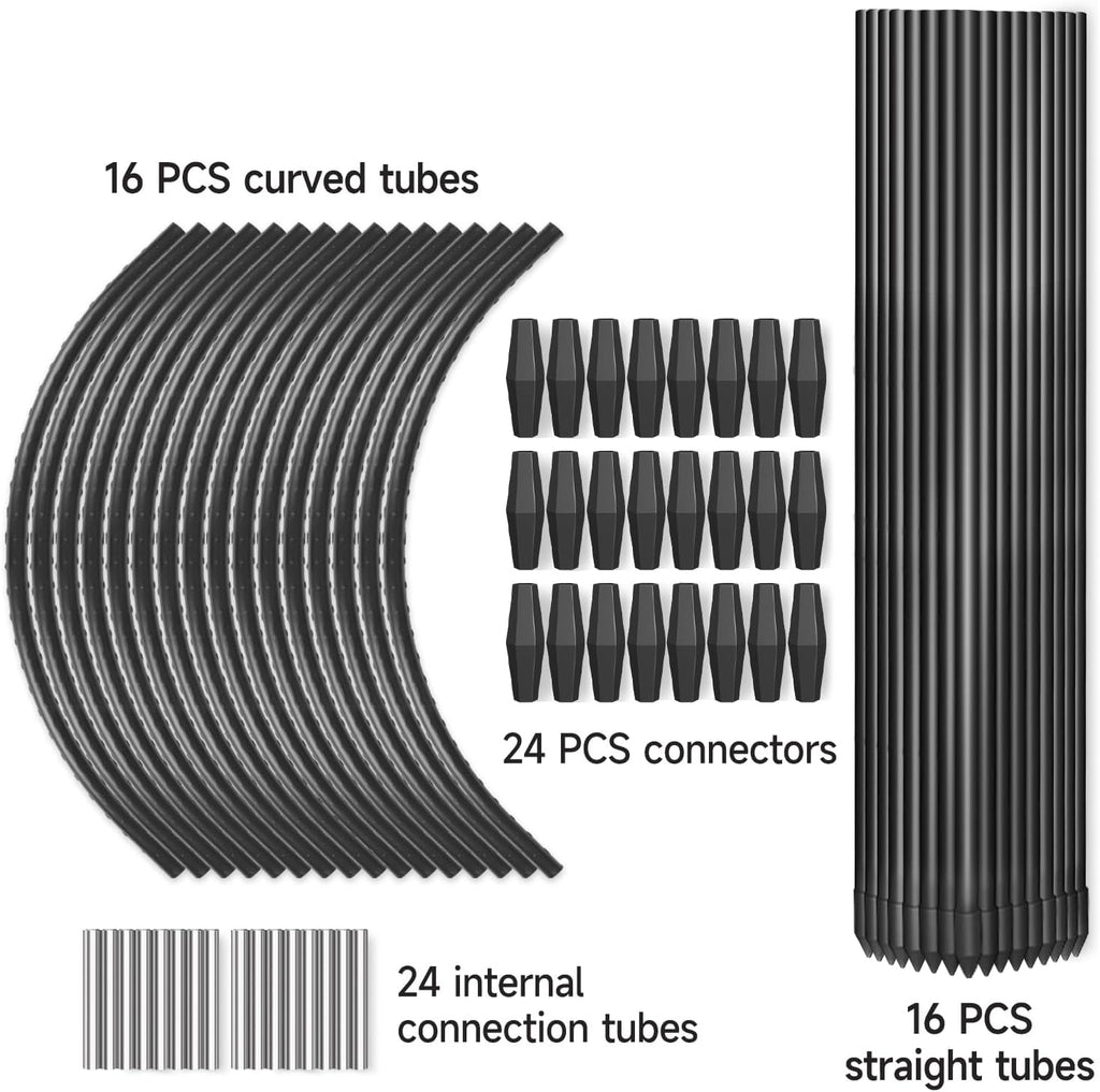 FOTMISHU 8pcs Garden Hoops for Raised Beds, 37.4"x 27.5" Greenhouse Hoops for Row Cover Garden Netting, Rust-Free Garden Tunnel, Reuseable Gardening Supplies for Plants (8pcs L- 37.4"x 27.5")