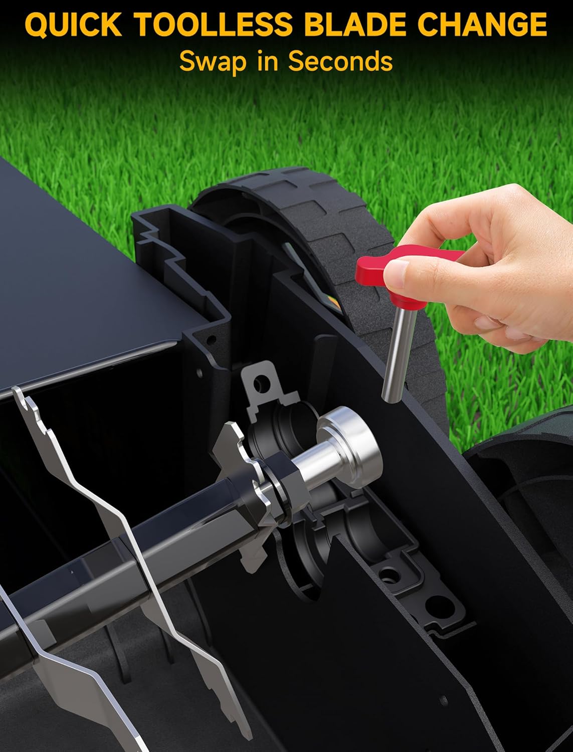 15.5 Amp 16-Inch Electric Dethatcher and Scarifier, Lawn Dethatcher with Foldable Design, 14.5-Gallon Bag, 5-Position Depth Adjustment, Quick Blade Replacement, Ideal for Healthy Lawn Care