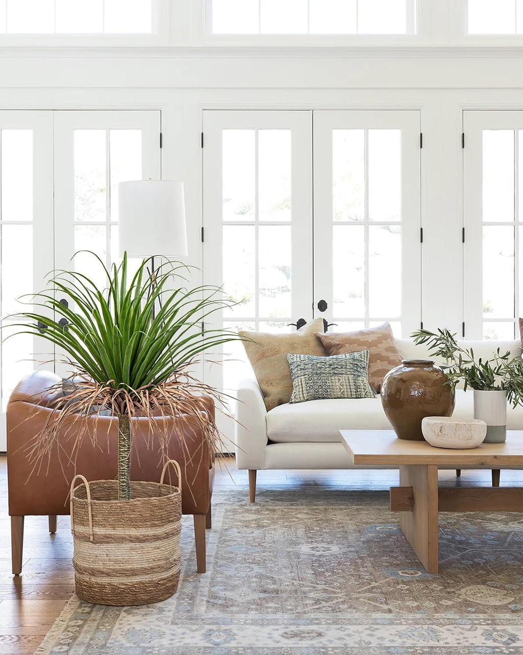 Hollyone 2 Pack Artificial Agave Tree, 3.6Ft Faux Yucca Plant in Pot, Green, Polyester, Indoor/Outdoor Decor, Housewarming Gift