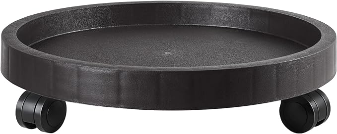 11 Inch Planter Caddies Rolling Saucer Caddy with Wheels, Heavy Duty Wheeled Stand for Potted Plant, Round Coaster Roller Base Tray with Casters, Flower Pot Dolly Holder for Indoor Outdoor