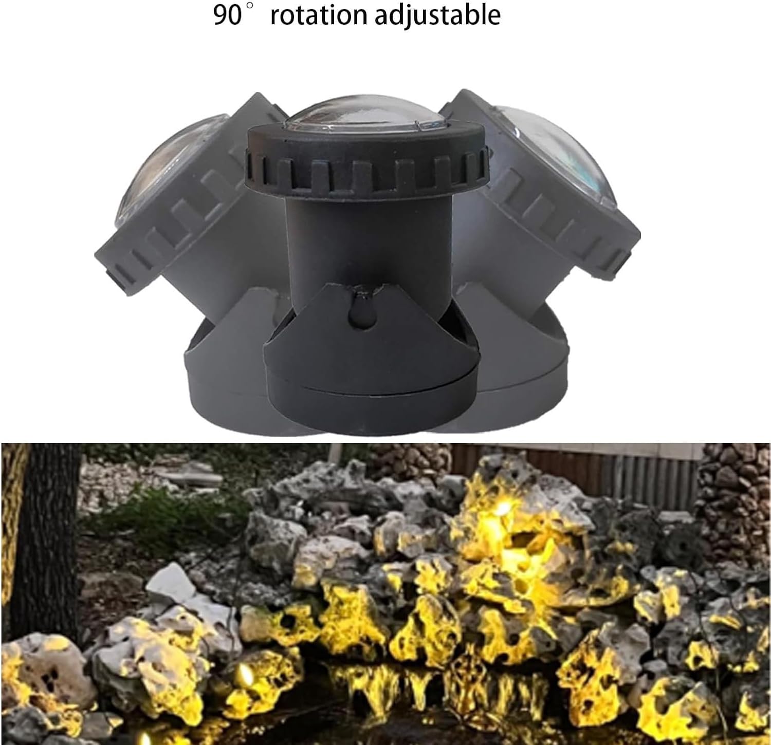Warm White Pond Lights, 2500K Underwater Landscape Spotlights, IP68 Waterproof Submersible Fountain Lights for Garden Yard Aquarium Pond Fountain Waterfall (2 Lights)