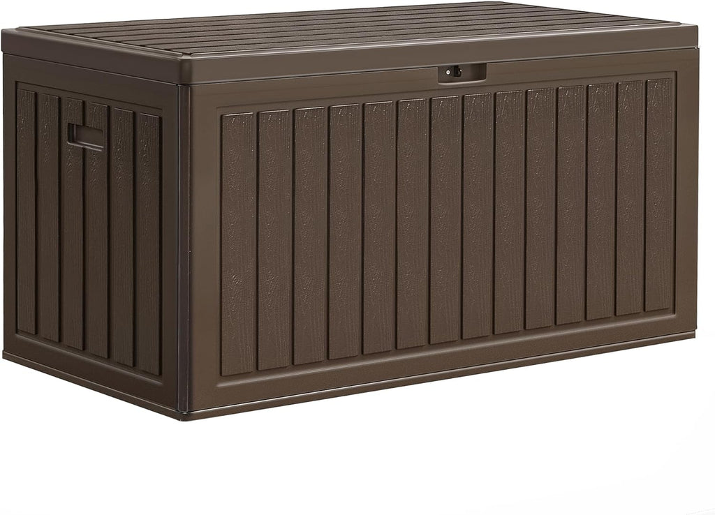 YITAHOME 90 Gallon Double-Wall Deck Box with Side Handles, Outdoor Large Storage for Patio Furniture Cushions, Garden Pool Accessories, Water Resistant & Lockable