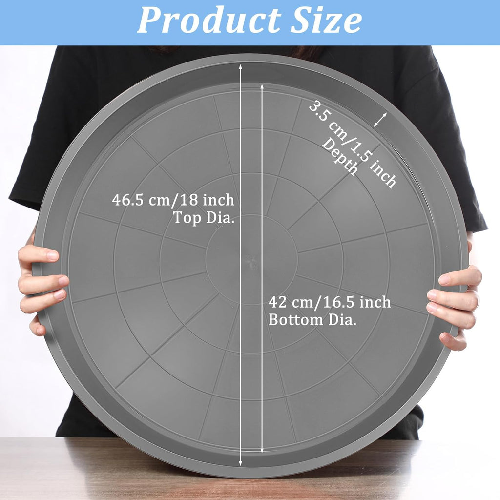 Eccliy 12 Pcs Plastic Plant Saucers Round Plant Tray Large Flower Pot Heavy Duty Planter Water Trays Thick Planter Drip Saucers for Indoors and Outdoors(18 Inch,Gray)