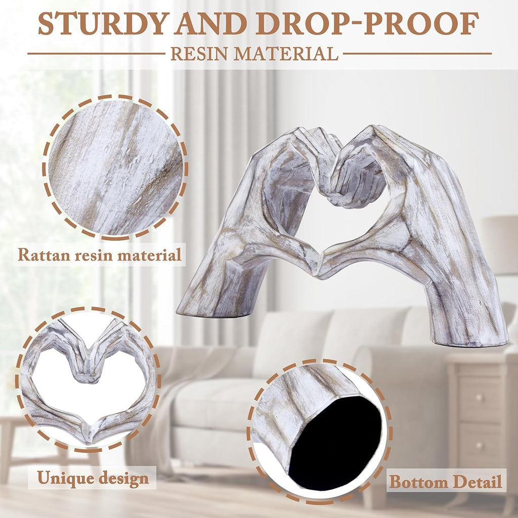 Valentines Day Gifts for Him, Heart Hands Sculpture, Heart Hands, Valentines Day Decorations, Sculptures Home Decor for Living Room Bedroom Bookshelf(No Bracelets)