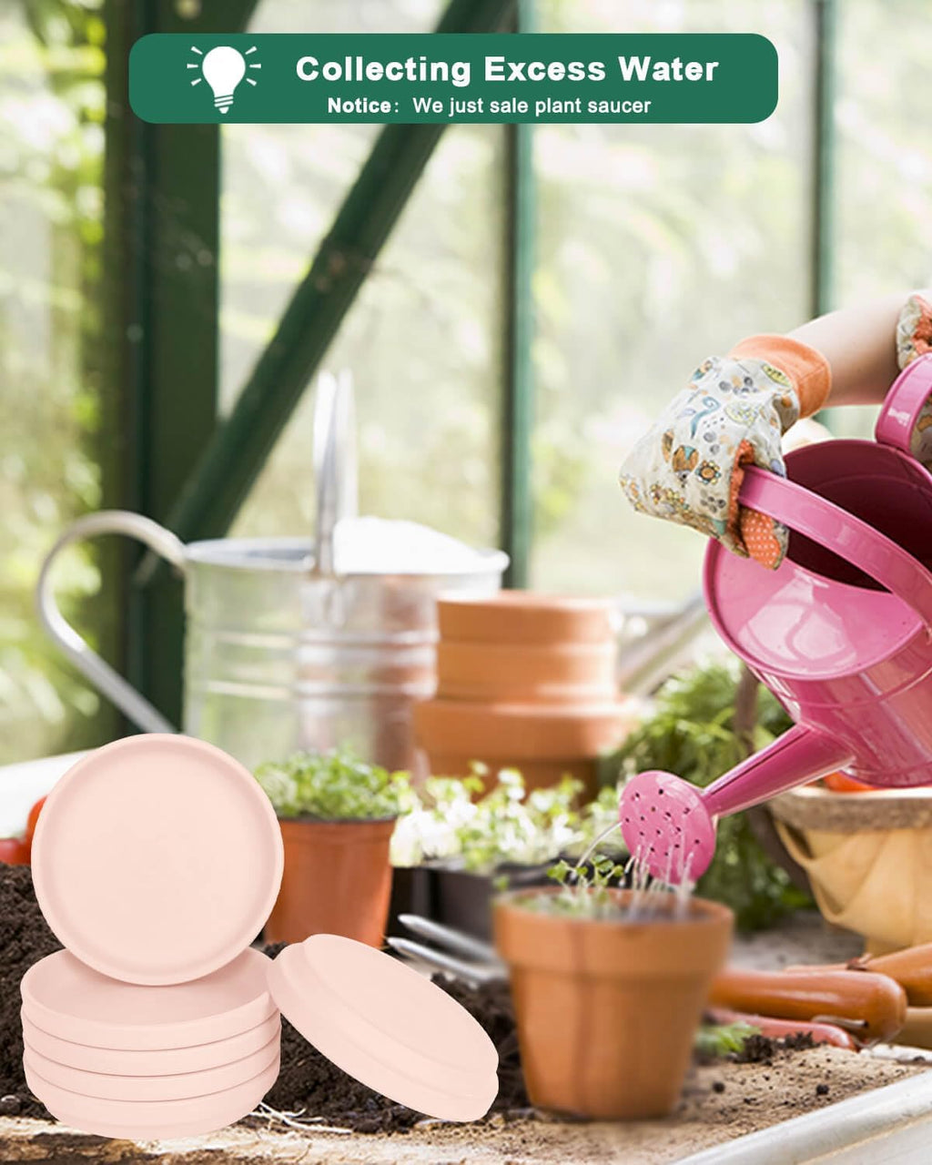 vensovo 6 Inch Pink Terracotta Plant Saucer Pots Tray - 6 Pcs Round Planter Saucers for Indoor & Outdoor Plants, Small Clay Trays Perfect for 5 Inch 5.5 Inch 6 Inch Flower Pot