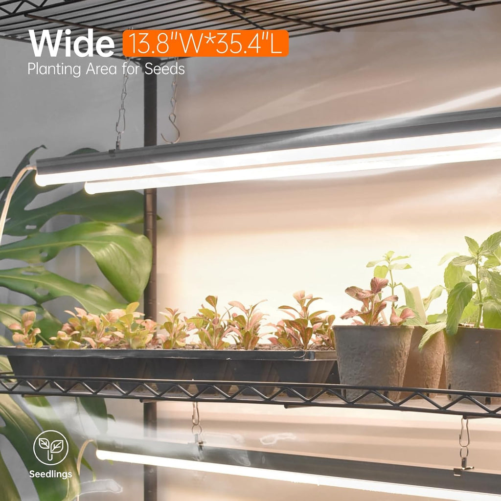 Indoor Greenhouse with Grow Light, Tall Green house with 6 Pack T5 Full Spectrum Plant Lights with Timer, Plant Shelf with Tent for Indoor Plant, Seed Starting, Seed Tray, 35.4"x13.8"x70.8"