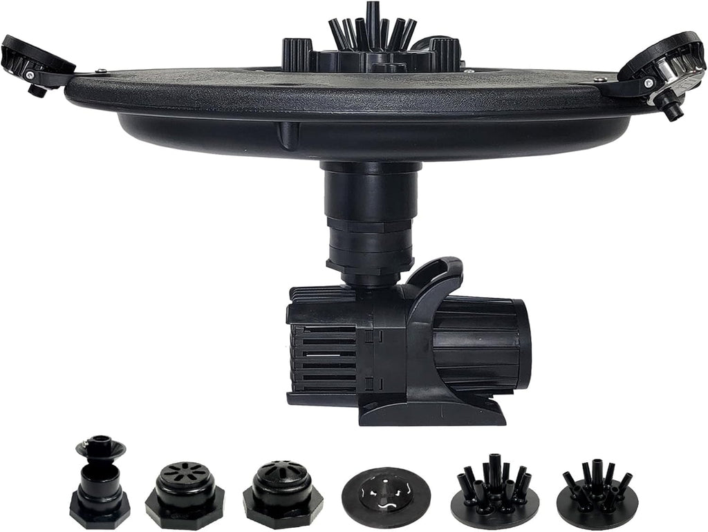 HALF OFF PONDS Floating Fountain – 1/3 HP Pond Aerator, 100' Cord – 5,200 GPH Water Pump – 9 Spray Patterns - White LED Lights – Energy-Efficient - for Ponds & Water Gardens