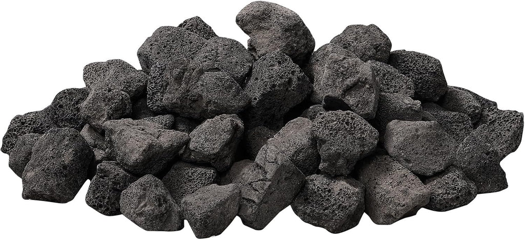 woodUS 10 lb 1.2-2 Inch Medium Black Lava Rocks for Fire Pits, Indoor Fireplaces, Outdoor Gas Fire Tables, Garden Landscaping Decoration