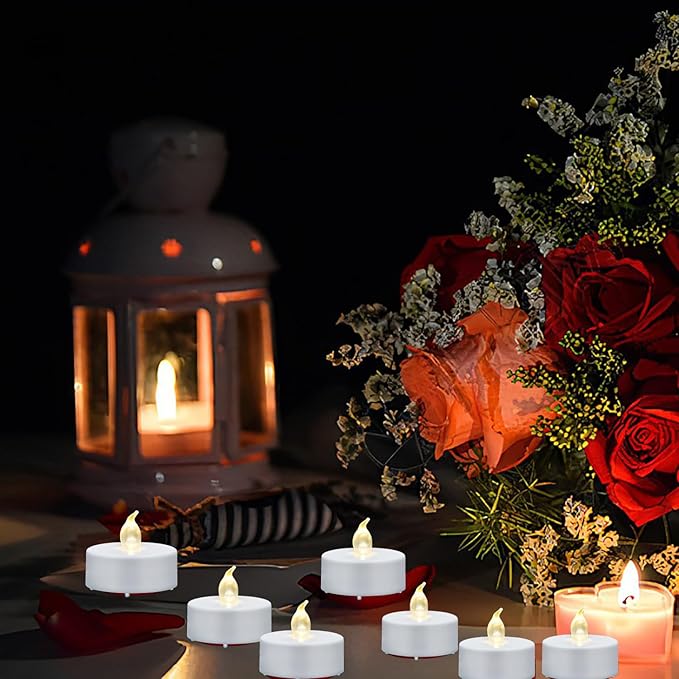 Tea Light Candles with Remote Control,50pack Flickering Flameless LED Candle,Long Lasting 400+Hours,Battery Operated with Timer for Home Decoration Seasonal &Festival Celebration WarmYellow