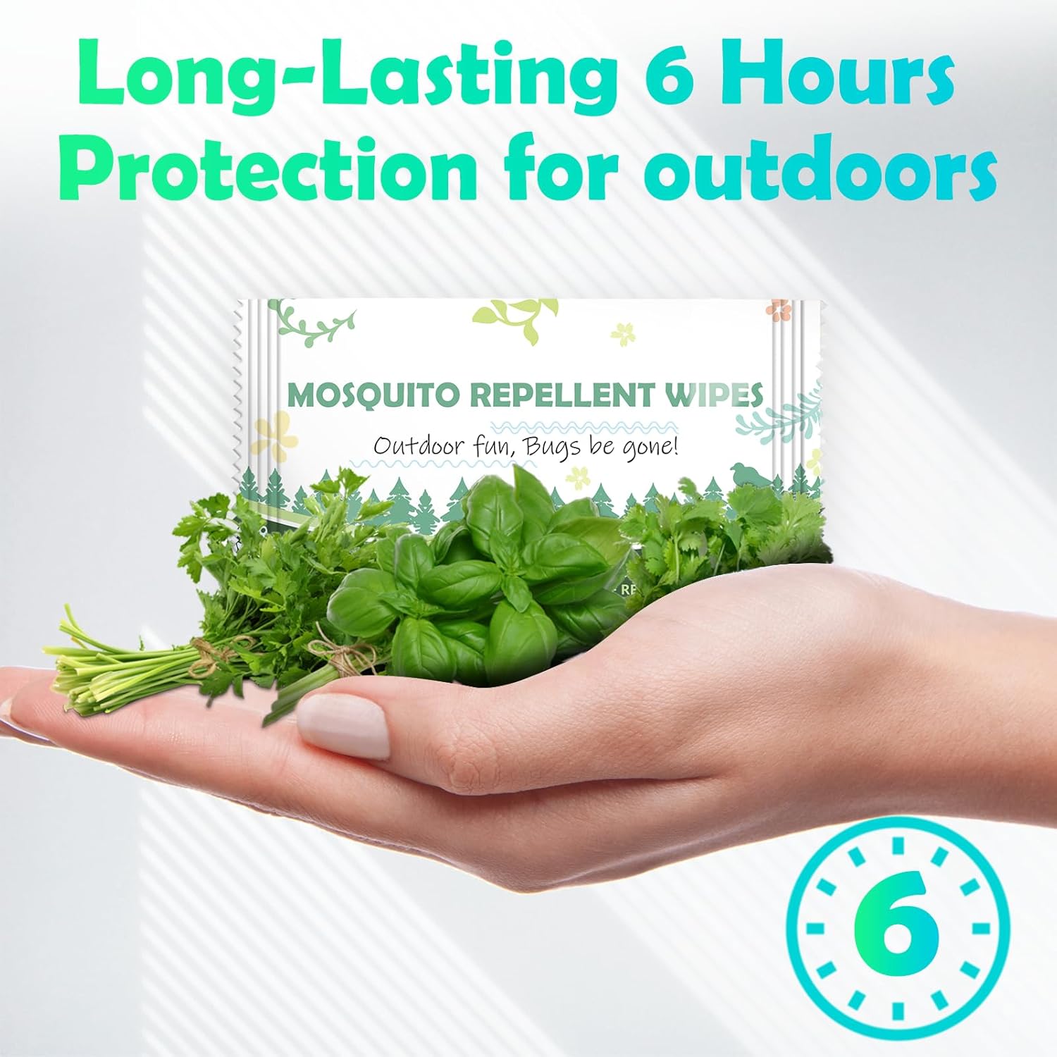 Natural Mosquito Repellent Wipes, DEET Free Insect & Bug Repellent Wipes, Easy to Use, Long Lasting, Travel Sized