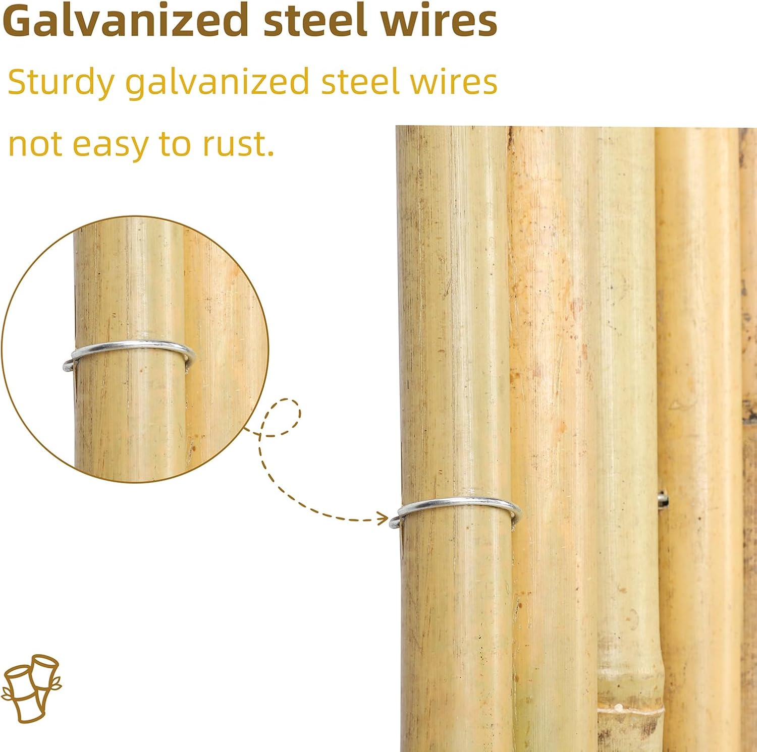 Natural Bamboo Fence, 6 feet x 8 feet Bamboo Fencing Screen for Garden, Rolled Privacy Fence Screen for Indoor or Outdoor (1.8m x 2.4m Approx)