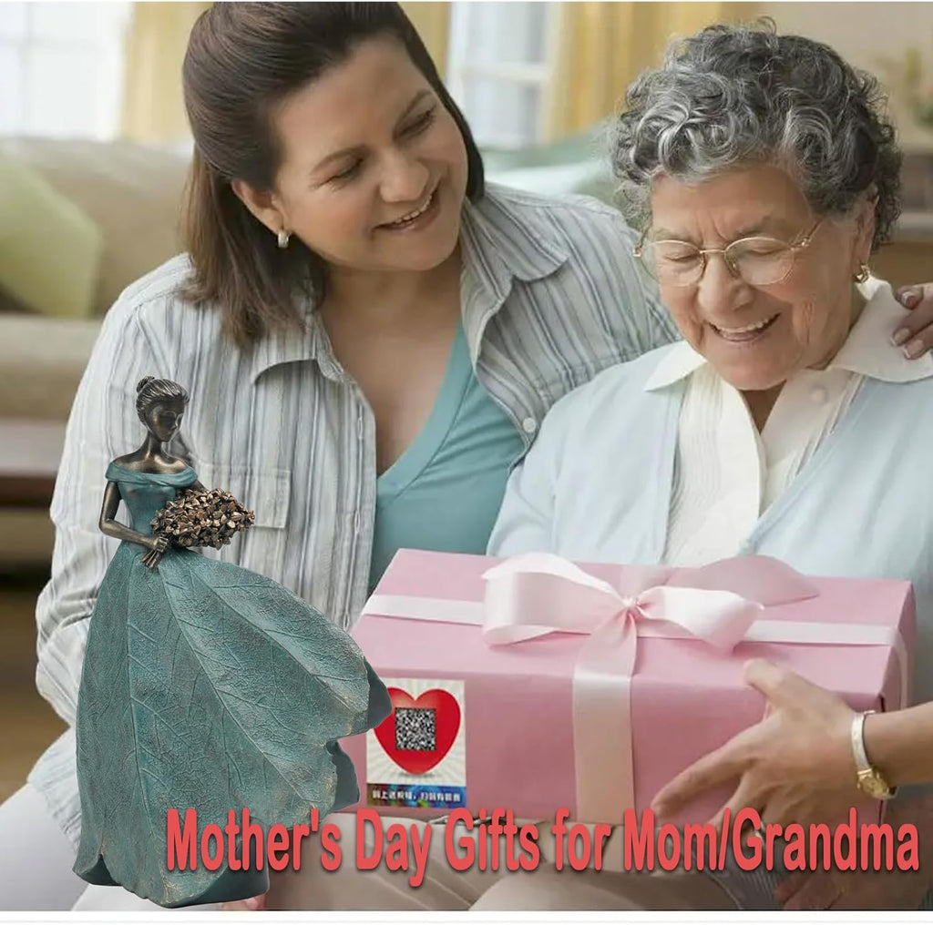 Guichifun Fairy Statue Collection Home Decoration - Leaf Angel Girls Resin Modern Table Decor for Living Room Office Sculpture Decor for Women Indoor Rustic Figurines Gift 5 x 3 x 7.5 Inch