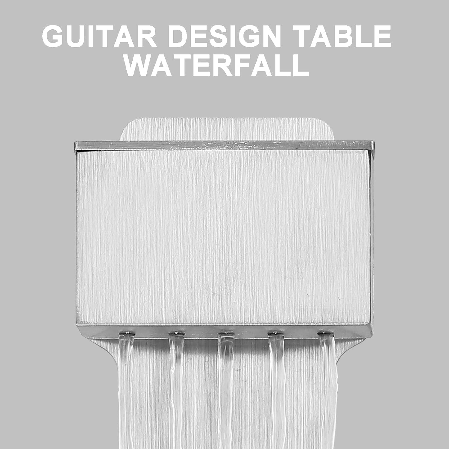 Indoor Tabletop Fountain with 3-Color LED Lights, 304 Stainless Steel Guitar-Shaped Desktop Meditation Waterfall for Home & Office Décor, Relaxing Water Feature Air-Purifying Gift