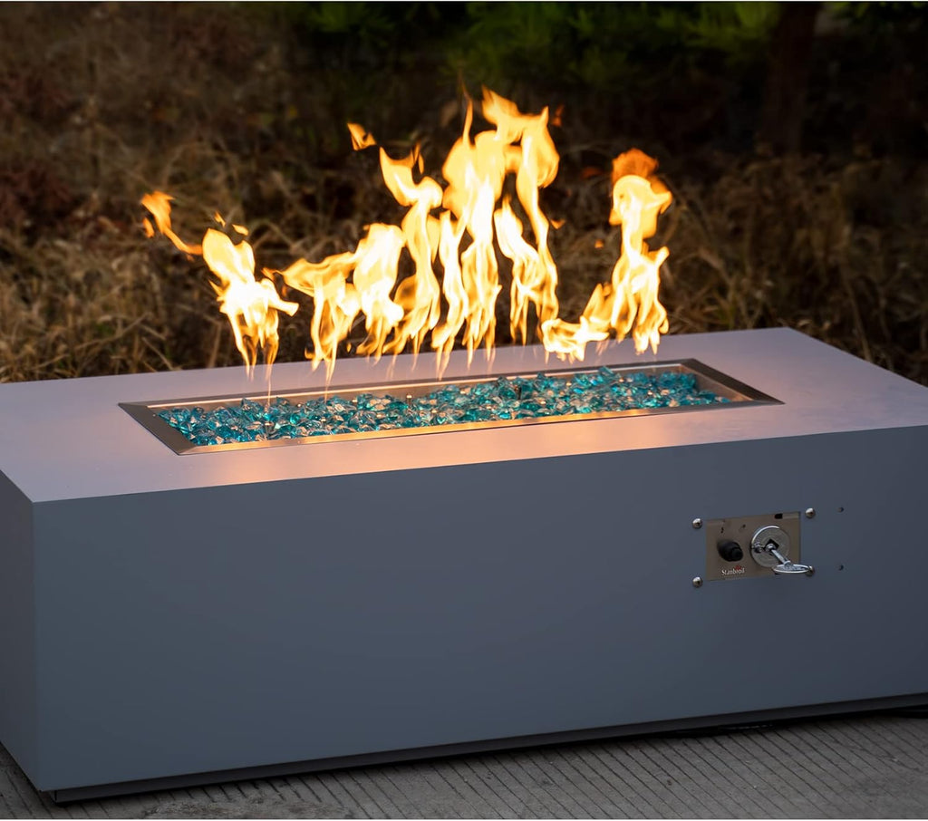 Stanbroil 36 x 12-Inch Rectangle Drop-in Fire Pit Pan with Jet Burner, 304 Stainless Steel Gas Firepit Insert for DIY Firepit Table, High Flame150,000 BTU Max
