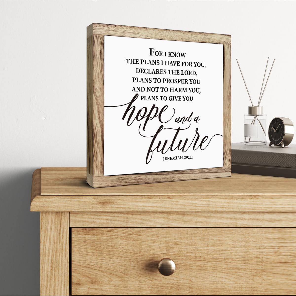 Scripture Sign, For I Know the Plans I Have for You Sign, Jeremiah 29:11 Sign, Wooden Plaques Box Signs, Inspirational Christian Sign, Bible Verse Decor, Religious Artwork for Home Decor, Office Decor