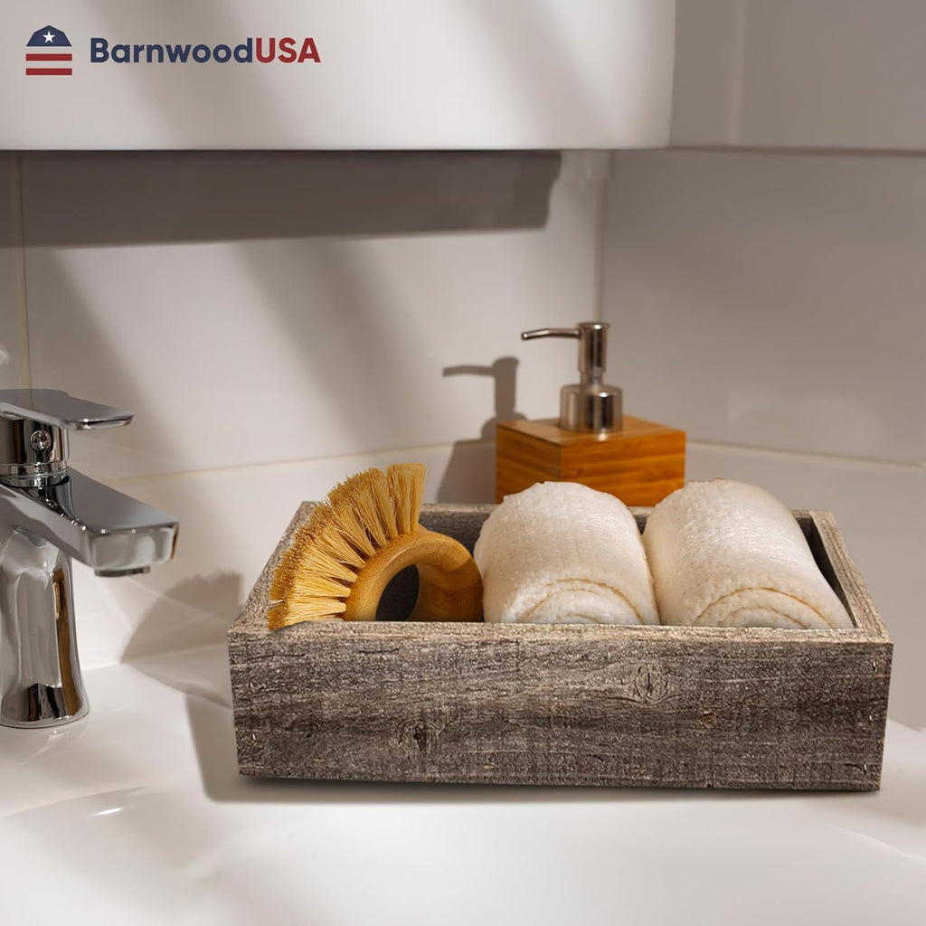 Small Wooden Planter Box – Rustic 1-Pack Wood Window Planter Box Set for Centerpieces & Storage – Durable Wooden Boxes for Decor - Perfect Toilet Basket for Bathroom Organizer