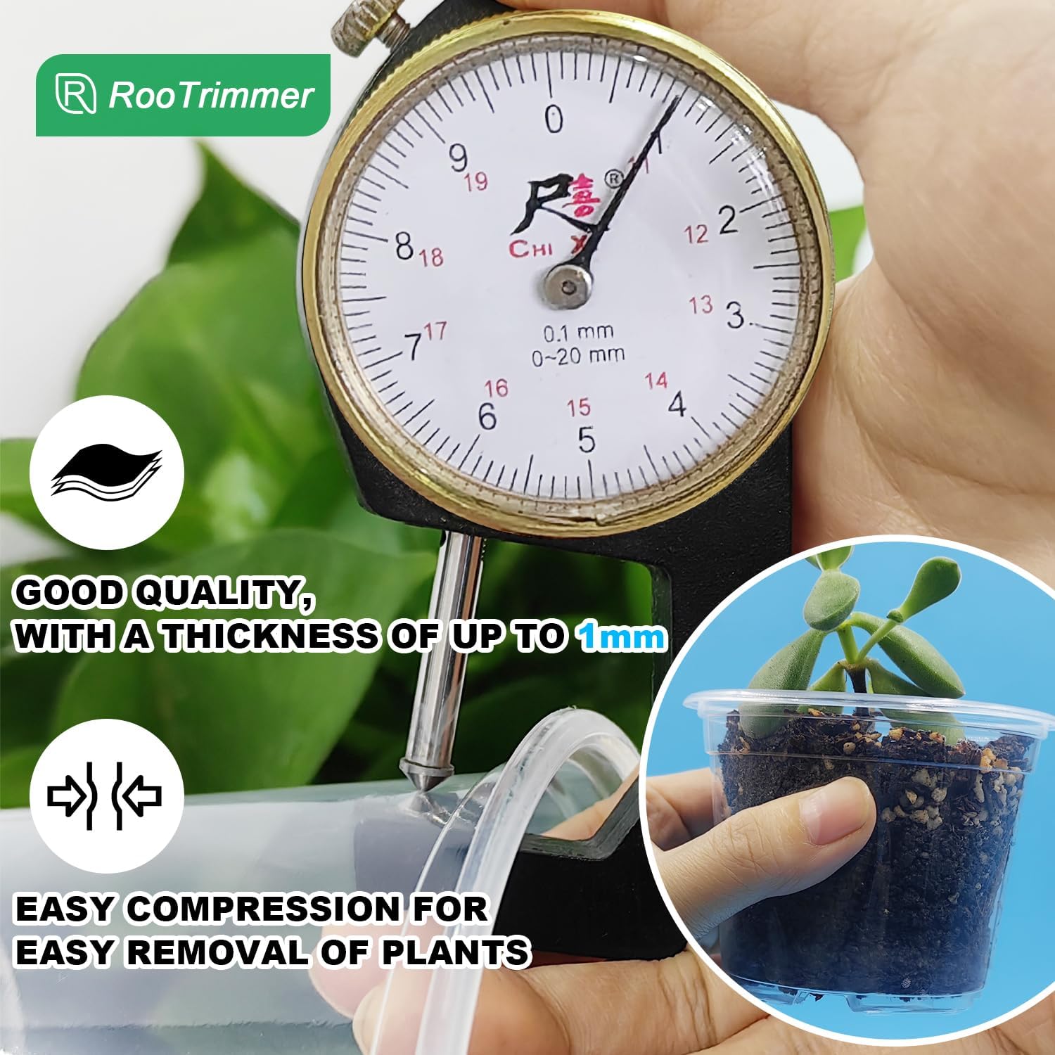 100 Pack 2.8 Inches Clear Plant Pots with Drainage Holes, Transparent Seeding Nursey pots, Round Plastic pots for Seeds Starter, Seeds Germination