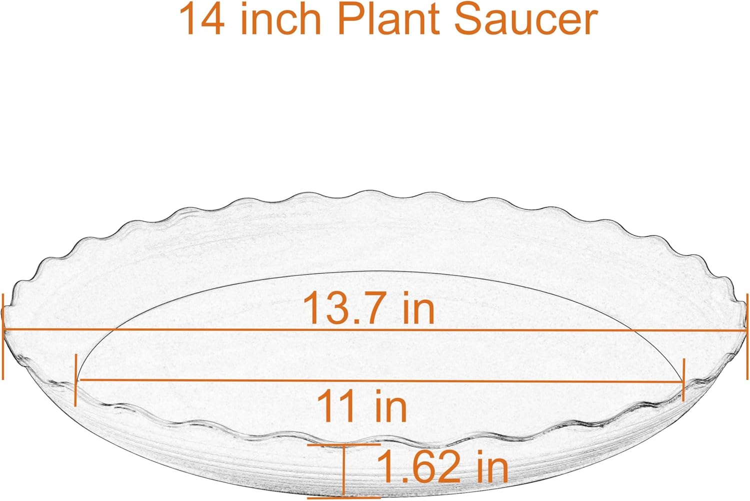 2 Pack of 14 inch Plant Saucer Plant Tray, Plastic Plant Saucer, Heavy Duty Plant Tray for Pots, Plant Saucers for Indoors Planter, Garden Water Plate Bowls for Gallon Grow Bags (Beige)