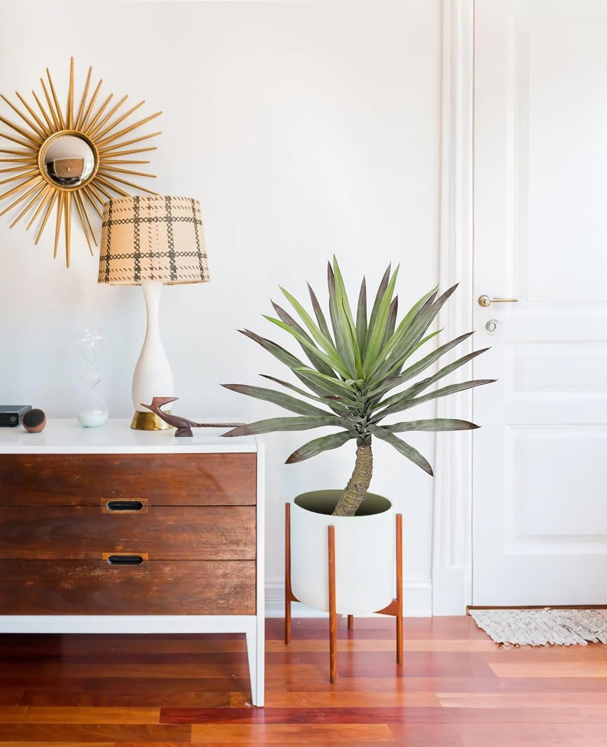 Briful Large Agave Plants Artificial 27.5in Tall Fake Potted Agave Plant Indoor Faux Succulent Tropical Plants for Home Office Room Balcony Garden Outdoor Decor