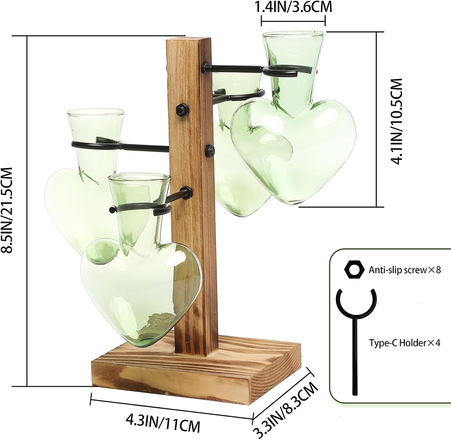 Plants Propagation Stations Plant Terrarium Kit Glass Planters for Indoor Plants House Plant Accessories Gift for Women - 4 Love Bulb Vase